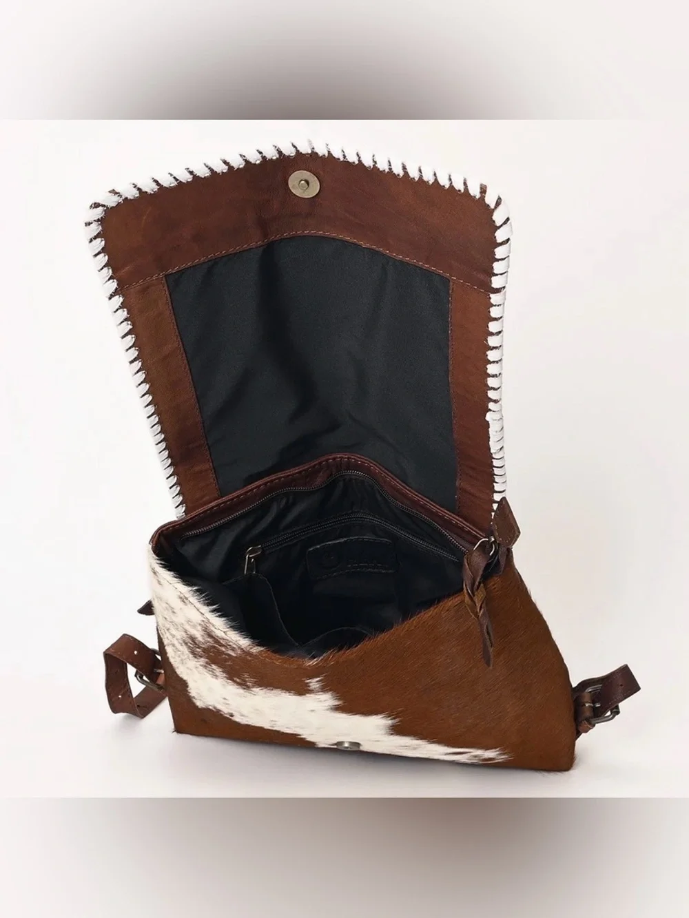 Western Backpack Handcrafted Brown Floral Tooled Leather Backpack